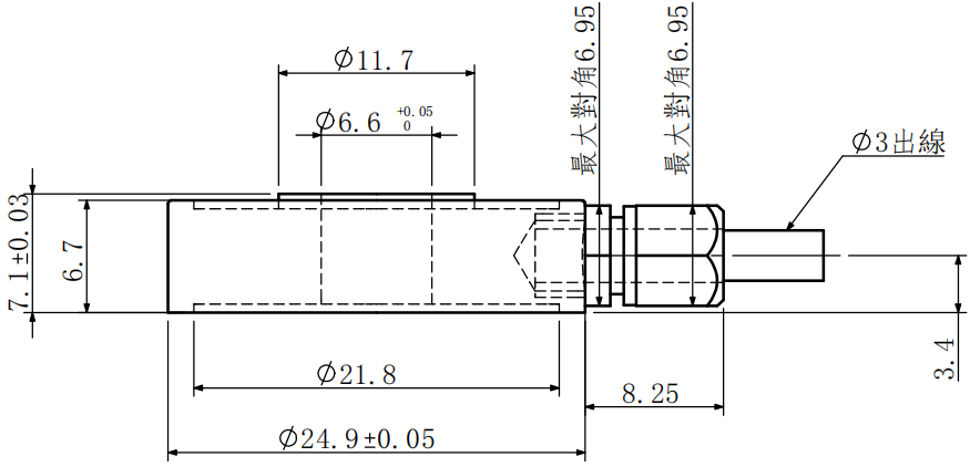 中空型壓力傳感器CAZF-Y24.9尺寸圖
